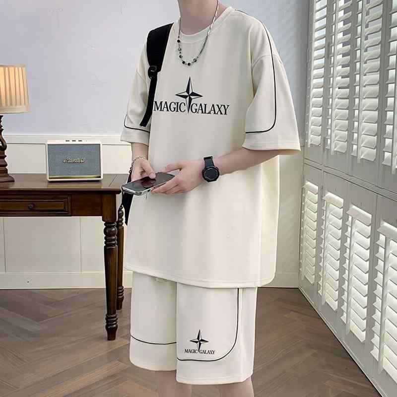 セットアップ メンズ 夏 半袖 Tシャツ ショートパンツ ハーフパンツ ゆったり ビッグシルエット スタイ..