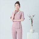 制服 レディース 女性用 エステティシャン マッサージ師 サロン スパ 美容院 リラクゼーション 上質 業務服 吸湿速乾 Vネック 上下セット 半袖 長袖 キュ...
