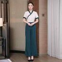 ユニフォーム レディース エステティシャン 美容師 足つぼセラピスト 施術 業務 制服 セットアップ 上下セット 高級感 上品 エレガント ポリエステル ダーク...