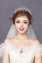 ブライダルアクセサリー 新婦 花嫁 結婚式 ティアラ クラウン ネックレス ピアス イヤリング 髪飾り ヘッドドレス 3点セット ウェディング 前撮り ロケーションフォト 披露宴 韓国