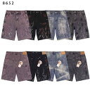 デニム ショートパンツ メンズ ラインストーン装飾 ヘビーワーク ストリート ファッション アメカジ 個性的 ゆったり リラックスフィット ウォッシュ加工 ストレート コットン 短パン ブラック グレー ブルー レッド