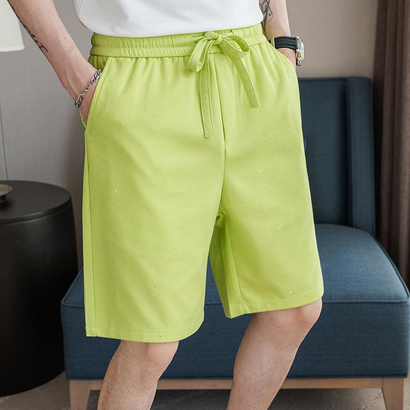 ショートパンツ メンズ ハーフパンツ 薄手 軽量 ウエストゴム ドローストリング 五分丈 ストレートシルエット ポリエステル素材 接触冷感 微ストレッチ カジュアル リラックス ファッション トレンド 着回し ボトムス 普段使い