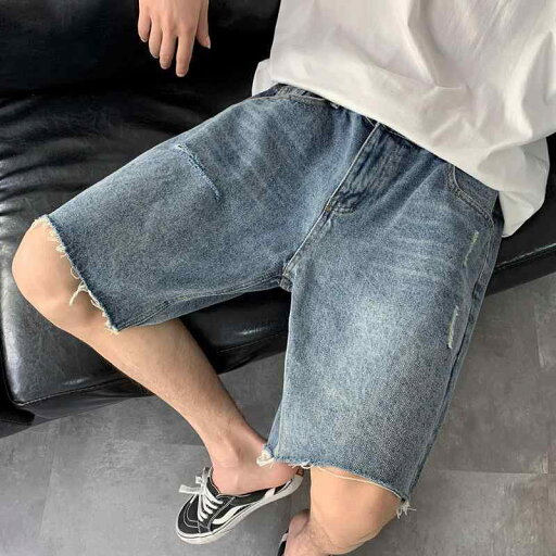 デニムパンツ メンズ ダメージ加工 ハーフパンツ ゆったり ルーズフィット 切りっぱなし フリンジ裾 五分丈 ストレート 夏 カジュアル ストリートスタイル ウォッシュ加工 コットン ノンストレッチ ブルー ブラック グレー ビッグサイズ対応 デニムパンツ メンズ ダメージ加工 ハーフパンツ ゆったり ルーズフィット 切りっぱなし フリンジ裾 五分丈 ストレート 夏 カジュアル ストリートスタイル ウォッシュ加工 コットン ノンストレッチ ブルー ブラック グレー ビッグサイズ対応