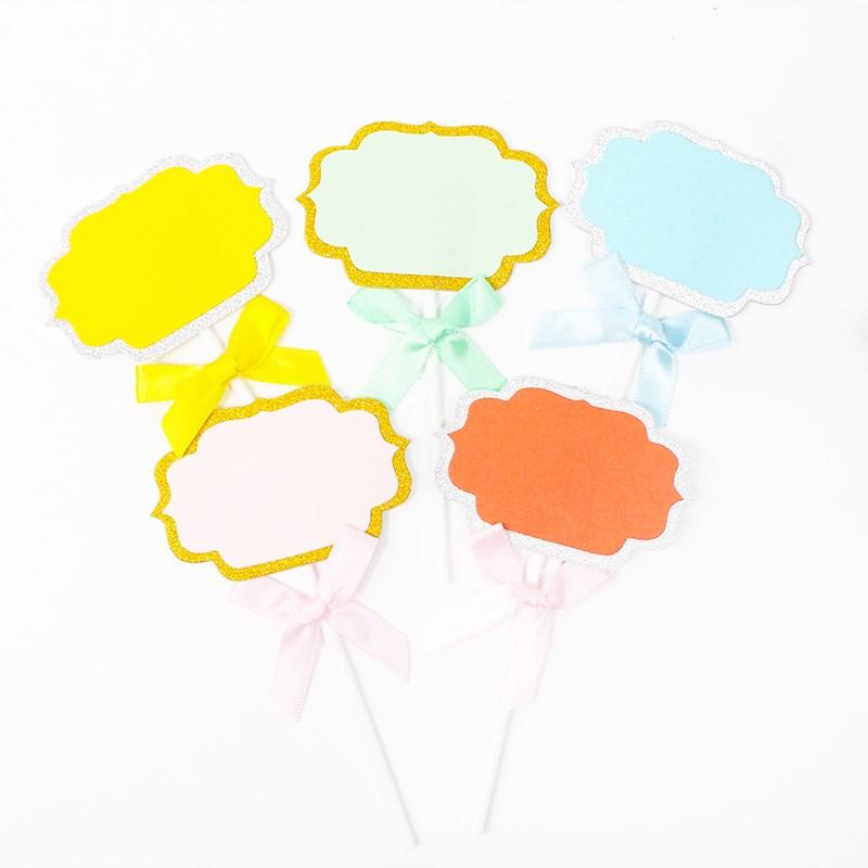 ケーキ飾り 誕生日 記念日 お祝い デコレーション ピック パーツ 旗 雲形 無地 書き込み可能 メッセー..