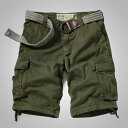 ショートパンツ メンズ メンズ用 ゆったり フィット ストレート カーゴパンツ ワークパンツ マルチポケット ハーフパンツ 五分丈 アウトドア レジャー カジュアル 普段使い 夏 ミリタリーグリーン カーキ 大きいサイズ ビッグサイズ