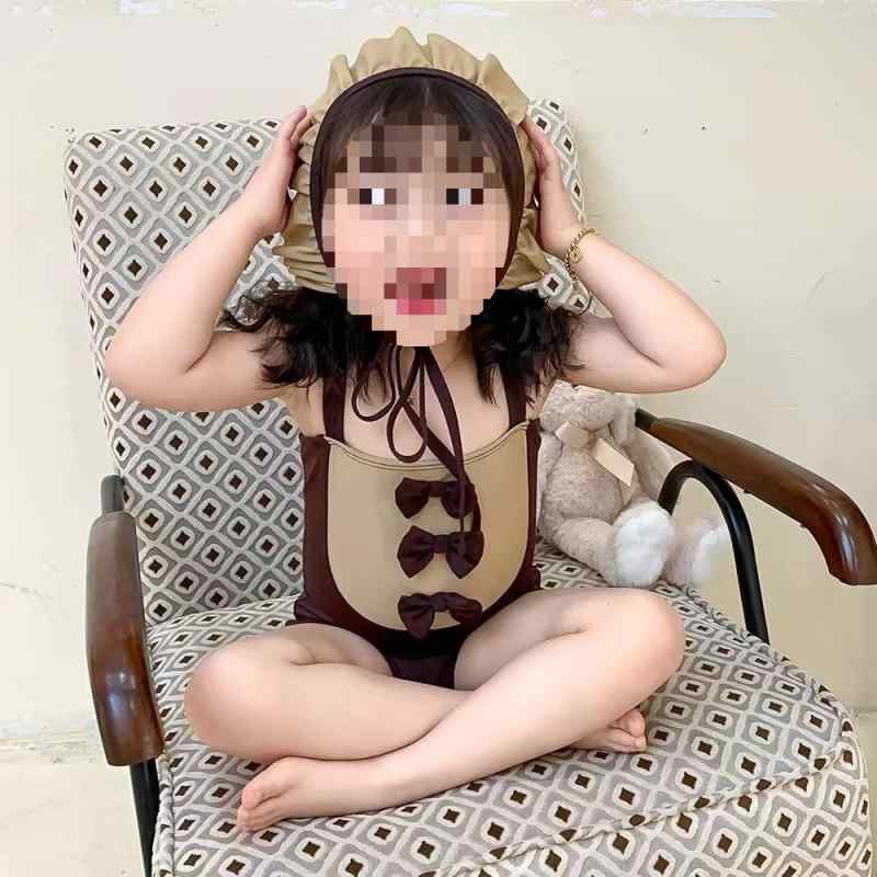 水着 キッズ 女の子 かわいい ワンピースタイプ スイムキャップ付き スイムウェア 水泳 プール 海水浴 ポリエステル素材 人魚柄 ハート柄 チェック柄