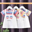 ワンピース 女の子 子供服 キッズ ガールズ 夏 半袖 純綿 コットン 薄手 軽量 Aライン ジャンパースカート ストライプ柄 柔らかい肌触り カジュアル かわいい イエロー ホワイト