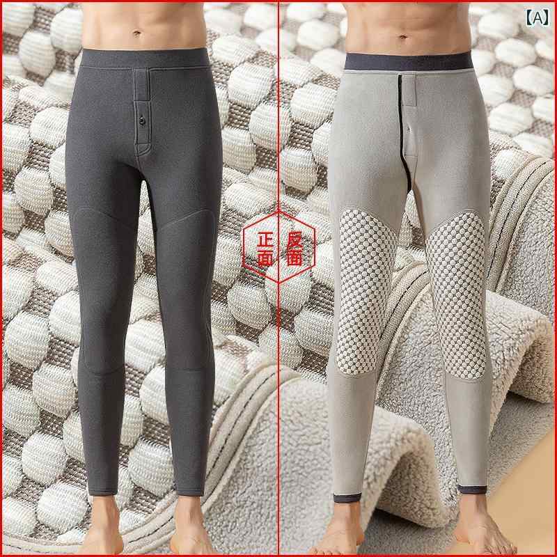 インナーパンツ メンズ メンズ用 発熱 防寒 あったか 保温 極厚 裏起毛 グラフェン 膝保護 コットン 快..