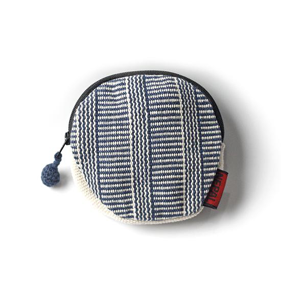 小銭入れ ネパール産 綿 手織り生地 円形 ファスナー コインケース カードケース 小物入れ ミニポーチ ..