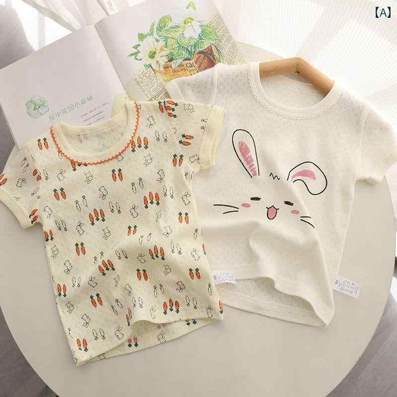 Tシャツ キッズ 女の子 半袖Tシャツ 2点セット 綿100% コットン ベビー ルームウェア パジャマ 夏 部屋..