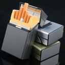 シガレットケース メンズ アルミ合金 プラスチック製 超薄型 フリップ式 20本収納 携帯用 名入れ ギフト シンプル コンパクト