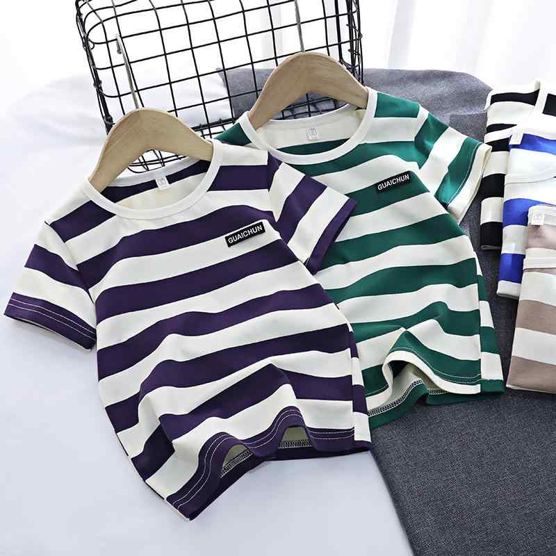 Tシャツ キッズ 男の子 女の子 子供服 ストライプ ボーダー 半袖 コットン 綿 肌に優しい 快適 カジュ..