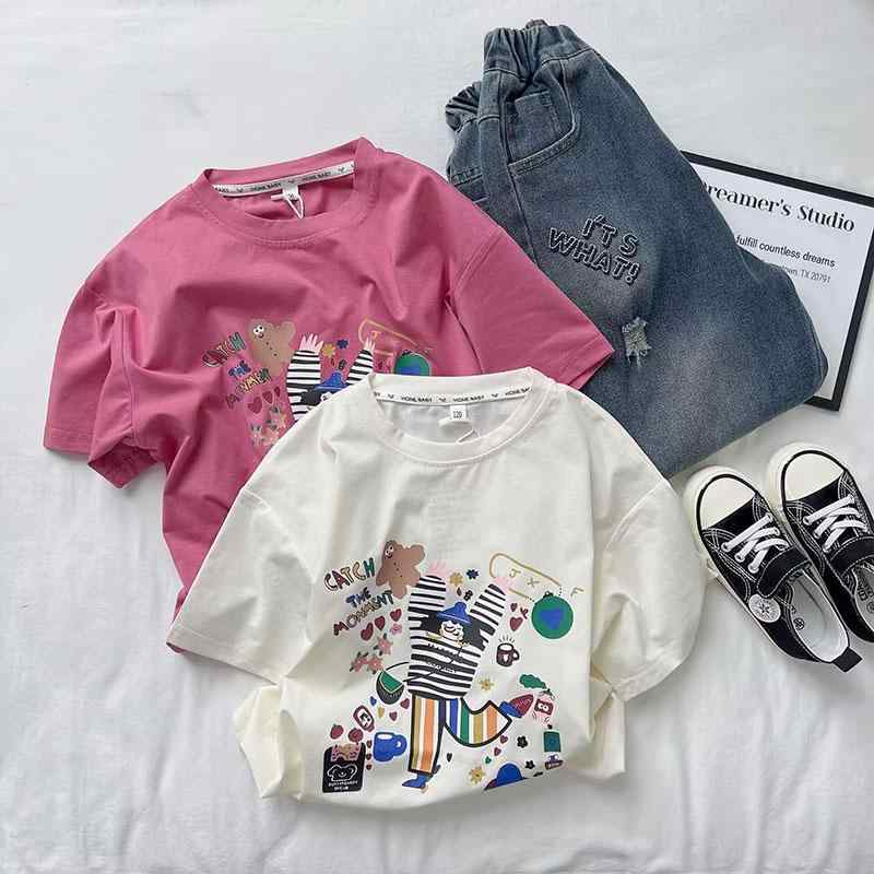 半袖 Tシャツ キッズ 男の子 女の子 子供服 夏物 韓国 おしゃれ かわいい トップス カジュアル サマー ..