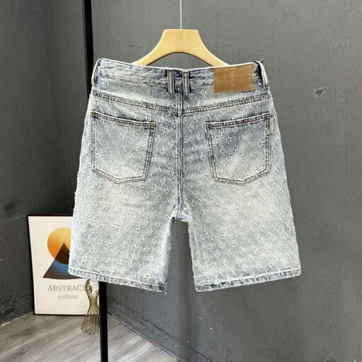 デニム メンズ ショートパンツ 七分丈パンツ 薄手 ジャカード織り 綿素材 ウォッシュ加工 ストレートシルエット ミドルウエスト ストレッチ 高級感 アメリカンカジュアル デイリーユース デニム メンズ ショートパンツ 七分丈パンツ 薄手 ジャカード織り 綿素材 ウォッシュ加工 ストレートシルエット ミドルウエスト ストレッチ 高級感 アメリカンカジュアル デイリーユース
