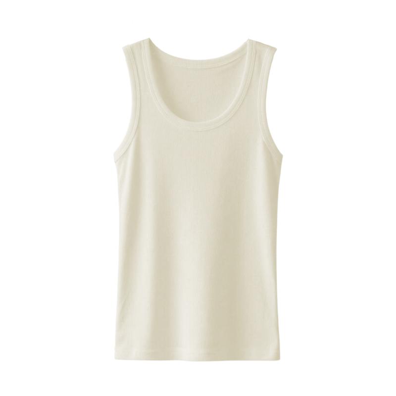 タンクトップ メンズ クルーネック Yバック リブ編み ヘビーウェイト ポリエステル スポーツ インナー カジュアル ワークテイスト レトロ オールシーズン アイボリー ブラック グレー