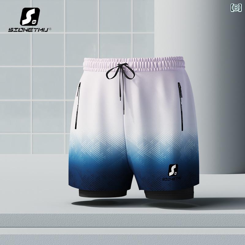 スイムパンツ メンズ 大人用 速乾性 水着 男性用 大きいサイズ 体型カバー プール 温泉 海 スイミング ボクサー型 グラデーションカラー プリント柄 ポリエステル素材 伸縮性快適フィット