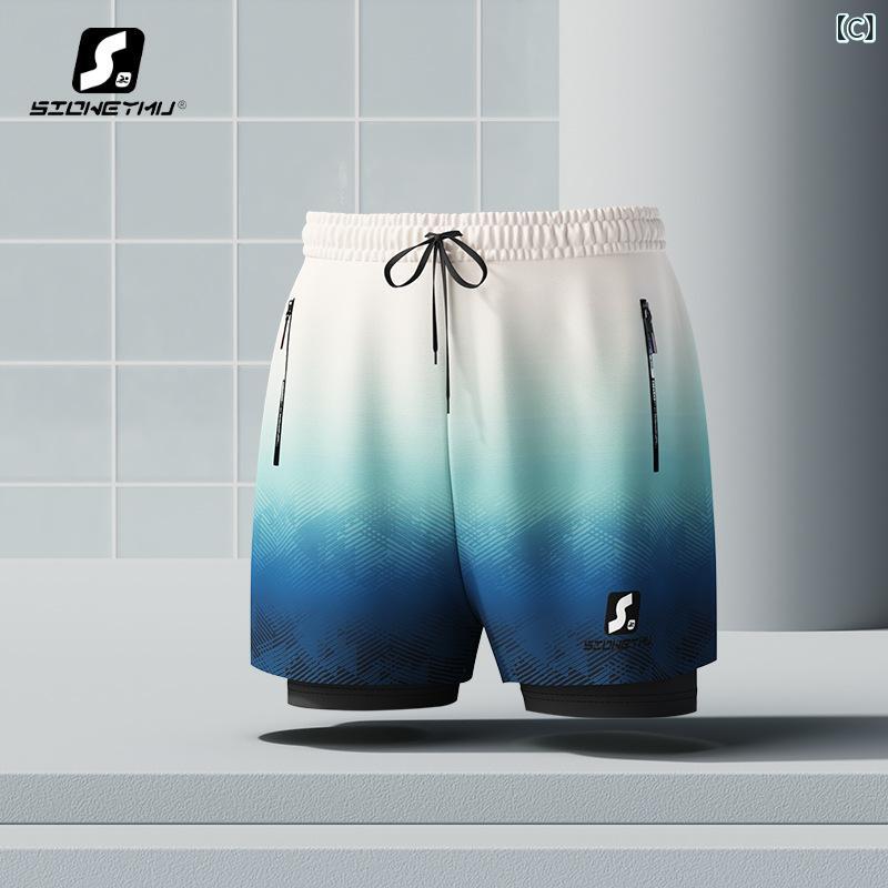 スイムパンツ メンズ 大人用 速乾性 水着 男性用 大きいサイズ 体型カバー プール 温泉 海 スイミング ボクサー型 グラデーションカラー プリント柄 ポリエステル素材 伸縮性快適フィット