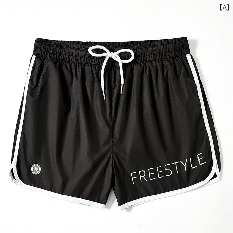 スイムショーツ メンズ 男性用 ゆったり 大きいサイズ ナイロン 速乾 伸縮性 ストレッチ 3分丈 三角インナー付き 透け防止 カジュアル 温泉 プール 海水浴 マリンスポーツ アウトドア 無地