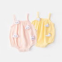 ロンパース ベビー 女の子 新生児 綿100% コットン 夏用 かわいい キャラクター ノースリーブ プルオーバー 韓国風 カバーオール ボディスーツ 薄手 肌着 部屋着 ピンク イエロー