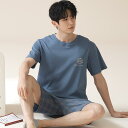 パジャマ メンズ 男性用 夏 モダール 接触冷感 大きいサイズ ショートパンツ 半袖 ラウンドネック インフルエンサー ルームウェア 部屋着