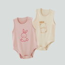 ベビー ロンパース 新生児 乳幼児 男の子 女の子 男女兼用 ボディスーツ カバーオール 夏用 薄手 薄地 袖なし ノースリーブ プルオーバー 縫い目なし 肌に優しい モダール 再生繊維 カジュアル アプリコット ピンク ホワイト