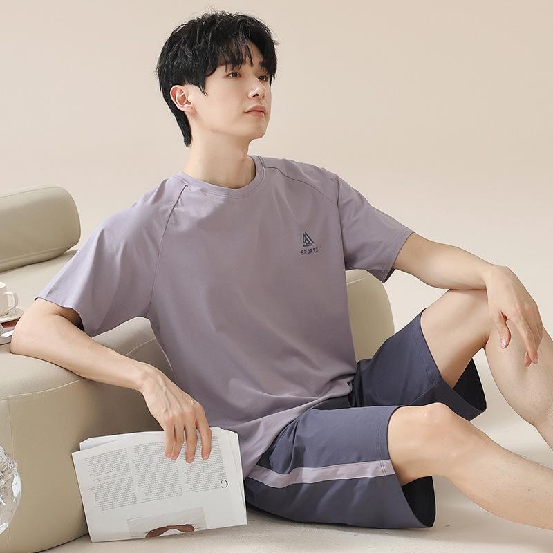 パジャマ メンズ 夏用 接触冷感 薄手 半袖 ショートパンツ 綿100% ルームウェア 部屋着 ワンマイルウェア 通気性 伸縮性 快適
