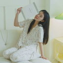 パジャマ レディース 半袖 ショートパンツ 薄手 再生繊維 小花柄 上下セット 快適 リラックス ルームウェア 通気性 接触冷感 開襟 夏用
