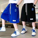 ショートパンツ キッズ 男の子 薄手 夏用 カジュアル 綿 コットン ジュニア 短パン ルーズフィット 普段使い 部屋着 吸湿性 通気性 ブラック ブルー