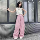 キッズ 女の子 パンツ 夏用 薄手 軽量 吸湿速乾 ポリエステル ワイドパンツ ゆったり ハイウエスト ウエストゴム カジュアル スポーツ 部屋着 普段使い ロング丈 ボトムス