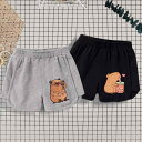 ショートパンツ 女の子 キッズ 夏物 カジュアル スポーツウェア アクティブウェア キャラクター アニマル柄 ゆったり ルーズフィット 綿 コットン ウエストゴム 普段使い お出かけ ミドルウエスト