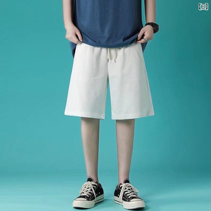 ショートパンツ メンズ 大きいサイズ ゆったり ルーズフィット ハーフ丈 スポーツ バスケットボール ヒップホップ ストリートファッション ポリエステル 綿混 ストレッチ アクティブウェア 黒