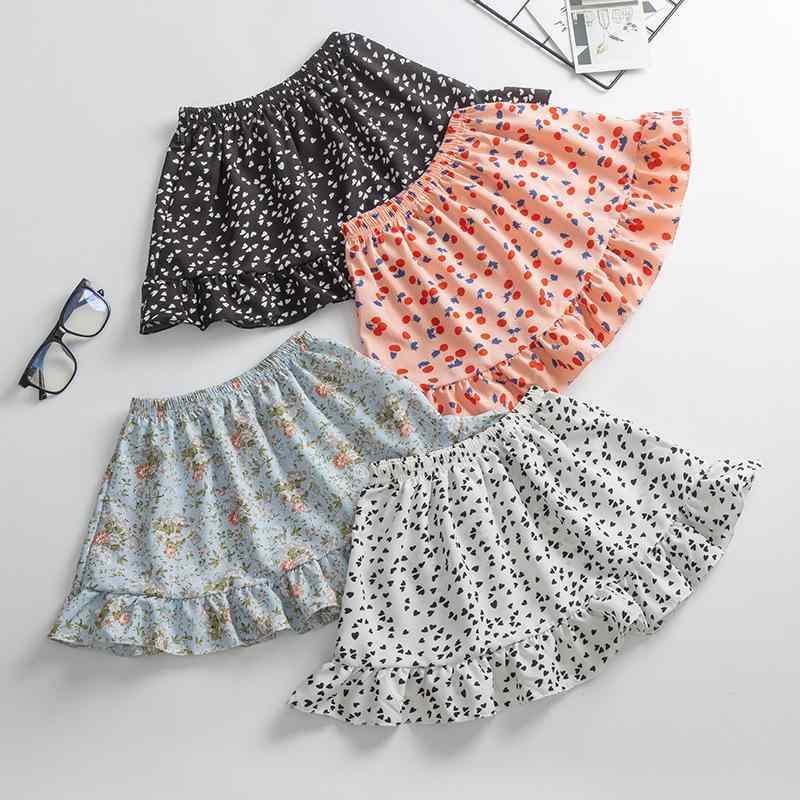 スカート 女の子 キッズ シフォン ポリエステル 花柄 小花柄 プリーツ Aライン 高級感 かわいい スポーティー カジュアル フェミニン 夏