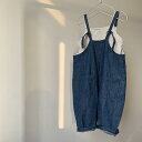 オーバーオール キッズ 男の子 女の子 デニム サロペット 薄手 夏用 綿 コットン 柔らか 普段使い かわいい 長ズボン ユニセックス カジュアルウェア 深みブルー