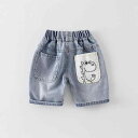 キッズ 男の子 女の子 デニム ショートパンツ ハーフパンツ 五分丈 綿素材 韓国風 ファッション カジュアル 薄手 ソフトタッチ ゴムウエスト 普段使い 夏 涼しい 軽量