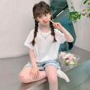 デニムパンツ 女の子 ジュニア 夏用 薄手 薄地 ショートパンツ ハーフパンツ カジュアル 普段使い 外出着 綿素材 ハイウエスト フリルデザイン