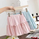 キッズ 女の子 スカート プリンセススカート ミニ丈 薄手 接触冷感 ポリエステル ゆったり 無地 韓国風 リボン Aライン 夏服 お出かけ かわいい