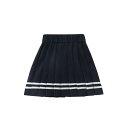 キッズ 女の子 ベビー 幼児 乳幼児 スクール風 スカート 半身スカート ボトムス 夏物 綿 コットン 薄手 ソフト 柔らかい 無地 ギャザー フリル 荷葉フリル ネイビー 紺