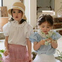 ブラウス キッズ 女の子 綿100% ランタンスリーブ 半袖 ドールブラウス 夏服 ラウンドネック Aライン 上質 スイート フリル 無地 かわいい 柔らかい 肌触り良い 普段着 お出かけ ホワイト ライトブルー