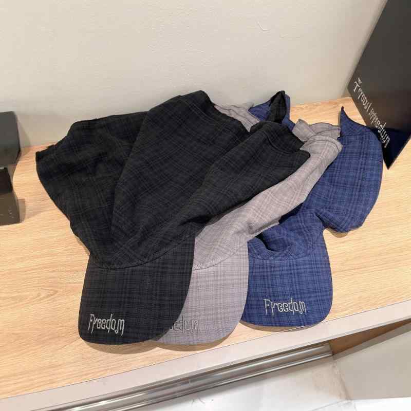 帽子 レディース メンズ ターバンキャップ レトロチェック柄 ロゴ刺繍 つば付き ヘッドスカーフ 日よけ..