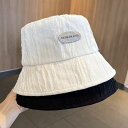 ハット レディース 小顔効果 上品 プリーツ加工 バケットハット ショートブリム 日よけ UVカット 着回し 韓国風 フィッシャーマンハット アクリル素材 ホワイト ブラック 春夏秋(x3)