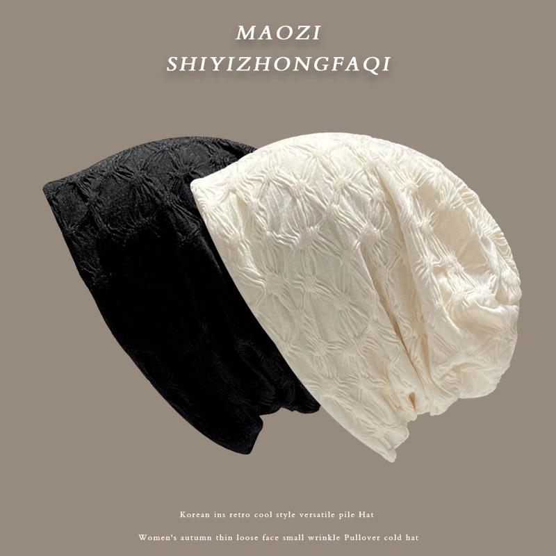 帽子 レディース プリーツ くしゅくしゅ ビーニー ターバン ワッチキャップ ルーズフィット 大きいサイ..