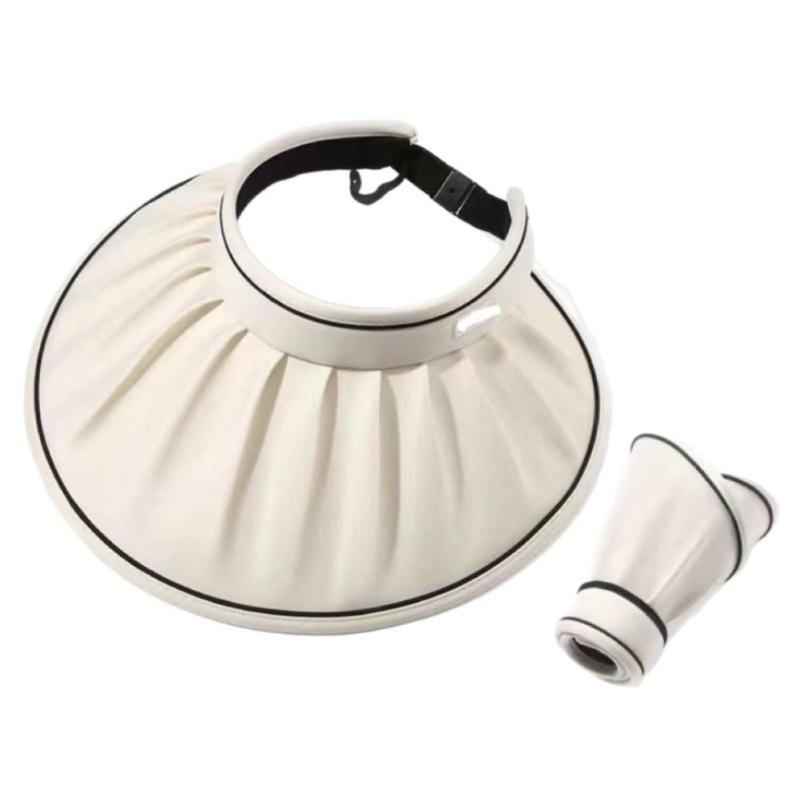 日よけ帽子 レディース 夏用 折りたたみ式 つば広 UVカット 紫外線対策 プリーツ加工 おしゃれ サンバ..