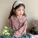 シャツ キッズ 女の子 小花柄 ドールブラウス 長袖 森ガール風 コットンブレンド 綿混 トップス 春 秋 柔らかな肌触り ゆったり おしゃれ かわいい お出かけ 普段使い