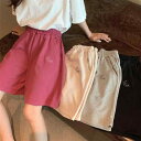 ショートパンツ レディース 刺繡 ゆったり ウエストゴム ハイウエスト ワイドレッグ 五分丈 ハーフパンツ カジュアル 韓国ファッション ポリエステル リラックス 快適 ルームウェア 普段使い 春 夏 グレー ブラック ピンク ベージュ