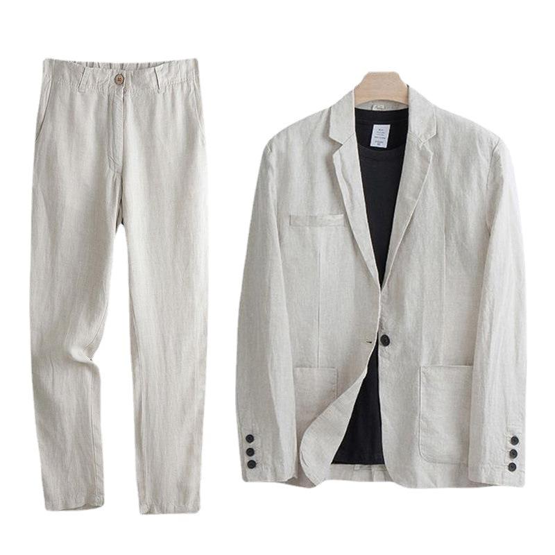 セットアップ メンズ 男性用 麻 綿麻 リネン コットンリネン 薄手 軽量 夏用 サマー カジュアル デイリ..