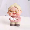 ケーキトッパー おじいちゃん おばあちゃん 長寿祝い 誕生日 敬老の日 デコレーション フィギュア 置物 バースデーケーキ アニバーサリー プラスチック ソフビ製 かわいい 華やか お祝い 飾り付け
