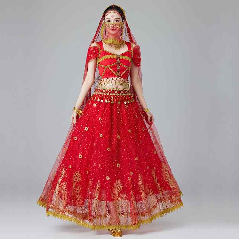 ダンス衣装 レディース 女性用 アラビアン オリエンタル インド舞踊 ベリーダンス 民族衣装 エスニック..