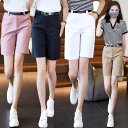ショートパンツ レディース ゆったり ワイド Aライン 細見え ハーフ丈 薄手 夏用 ハイウエスト テーラード コットン ナイロン ポケット付き カジュアル オフィス ピンク 黒 白 カーキ
