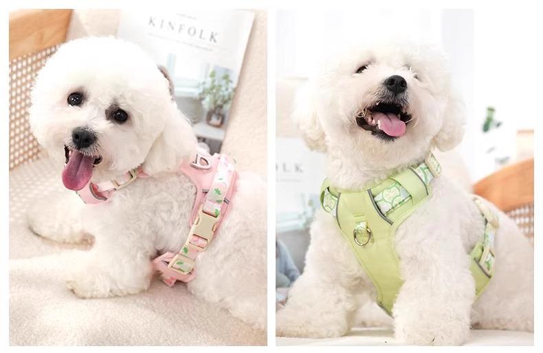 犬 リード ハーネス 胴輪 大型犬 中型犬 ペット用品 牽引ロープ ベスト 散歩 パープル グリーン ピンク