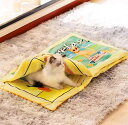 猫 犬 小型 寝袋 ベッド キルトブック ペットグッズ マット かわいい 暖かい 寝具 冬 イエロー